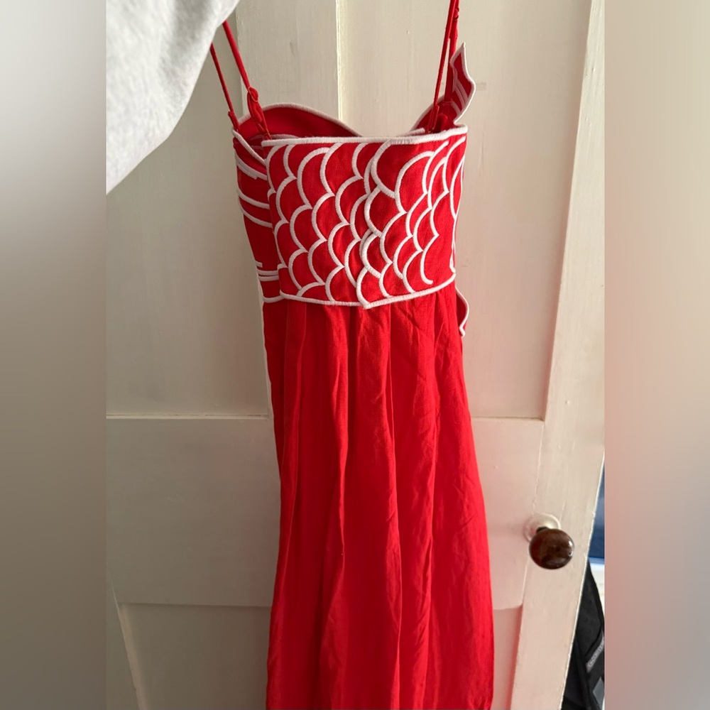 Red Fish Maxi Dress – Size Small – NEW – FARM Rio - Picture 3 of 5